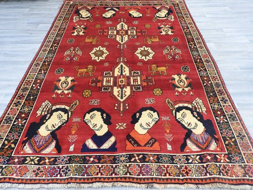 Persian Qashqai Shiraz Pictorial Rug Size: 293 x 193cm-Persian Rug-Rugs Direct