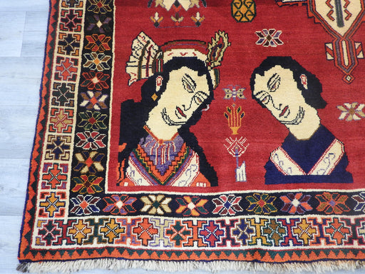 Persian Qashqai Shiraz Pictorial Rug Size: 293 x 193cm-Persian Rug-Rugs Direct