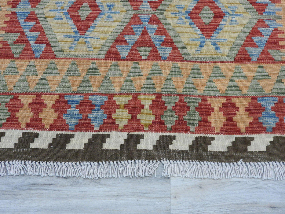 Afghan Wool Choubi Kilim Rug Size: 133 x 182cm-Kilim Rug-Rugs Direct
