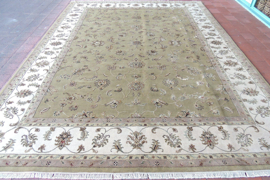 Hand Knotted Kashmir Wool & Silk Rug Size: 272 x 360cm-Silk Rug-Rugs Direct