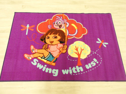 Kids Mat "Dora Swing" Size: 100 x 150cm-Kids Rug-Rugs Direct