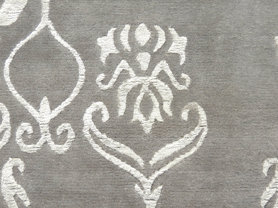 Hand Knotted Modern Wool & Silk Erased Design Rug Size: 200 x 300cm-Unclassified-Rugs Direct