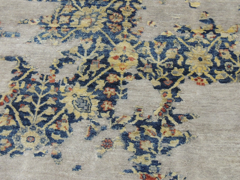 Spectacular Bamboo Silk Hand Knotted Erased Design Size: 300 x 420cm-DESIGNER RUG-Rugs Direct