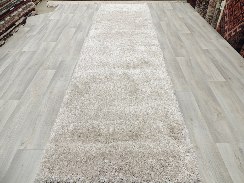 Twilight Shaggy Linen and White Colour Hallway Runner 80cm Wide x Cut to Order - Rugs Direct