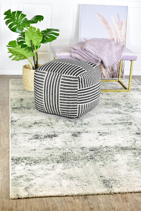 Faded Look Green Textured Infinity Rug - Rugs Direct