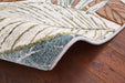 Galleria Botanic Leaf Design Argentum Rug - Rugs Direct