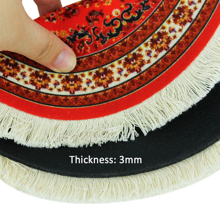 Round Persian Mini Woven Rug Mat Mousepad Retro Style - Rugs Direct