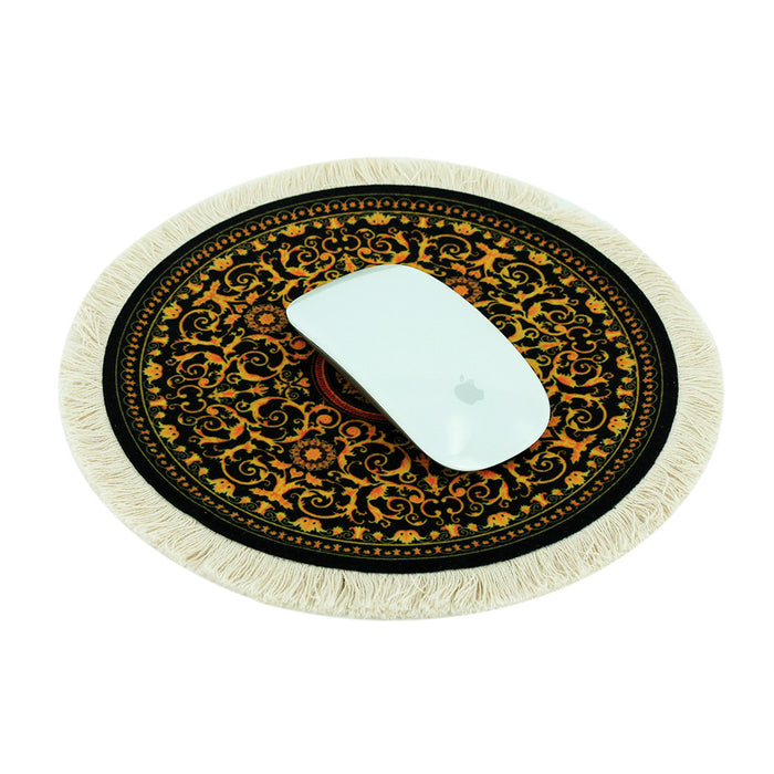 Round Persian Mini Woven Rug Mat Mousepad Retro Style - Rugs Direct