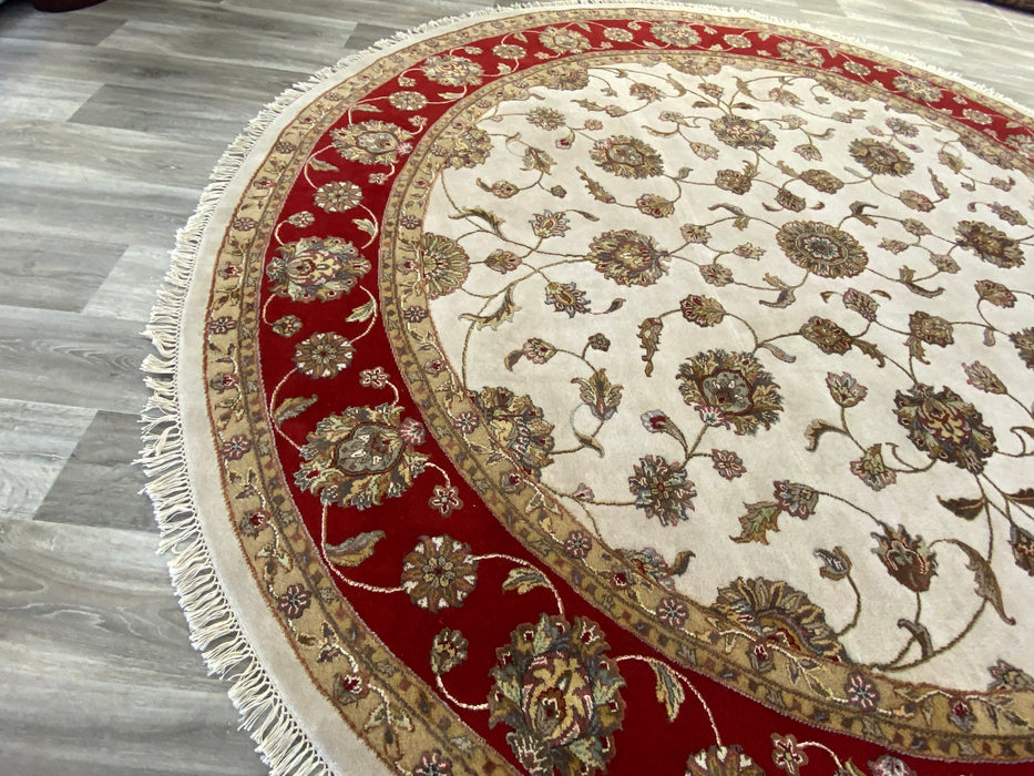 Hand Knotted Kashmir Wool & Silk Round Rug Size: 299 x 296cm - Rugs Direct