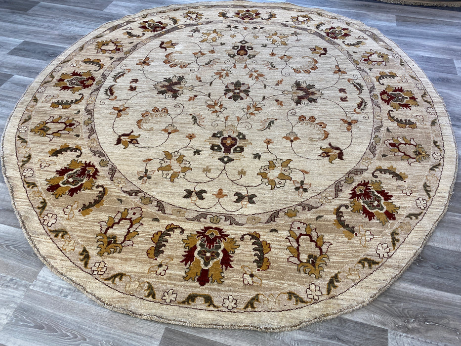 Afghan Hand Knotted Choubi Round Rug Size: 270x 255cm - Rugs Direct