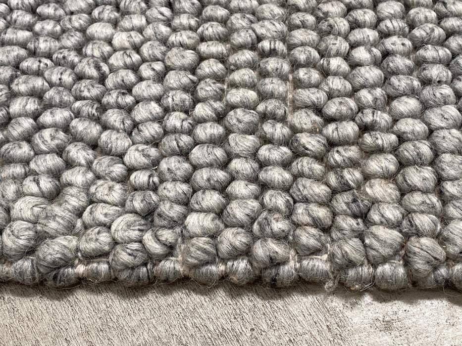 100% Wool Chunky Loop Pile Grey Colour Rug — Rugs Direct