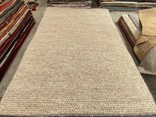 100% Wool Chunky Loop Pile Beige Colour Rug - Rugs Direct