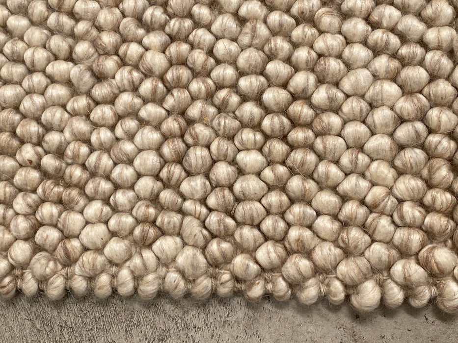 100% Wool Chunky Loop Pile Beige Colour Rug