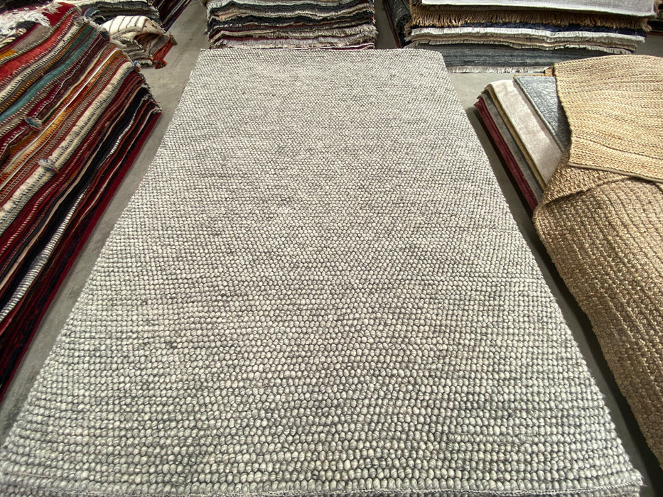 100% Wool Chunky Loop Pile Ash Colour Rug