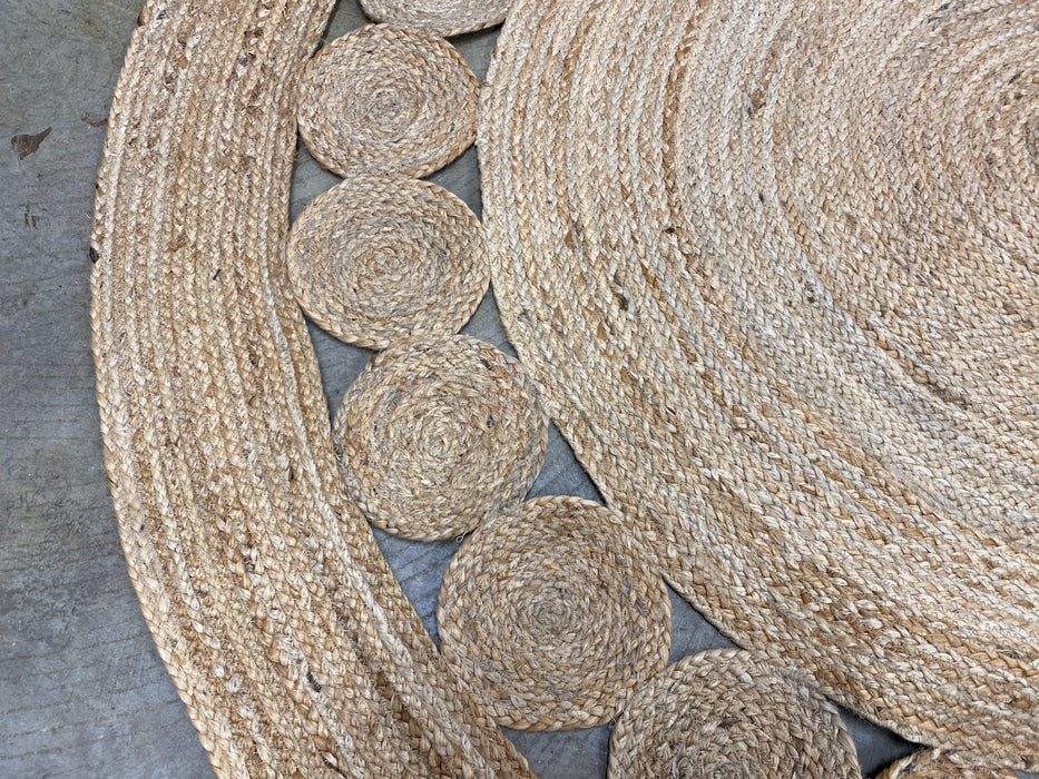 Natural Hand-woven Round 100% Jute Rug Size: 240 x 240cm - Rugs Direct