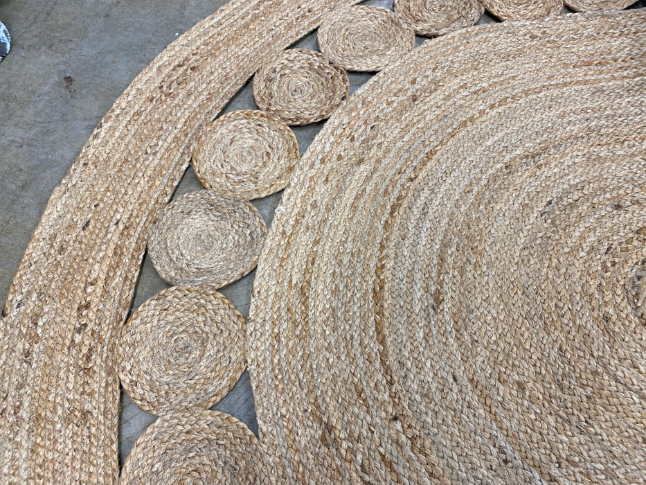 Natural Hand-woven Round 100% Jute Rug Size: 240 x 240cm - Rugs Direct