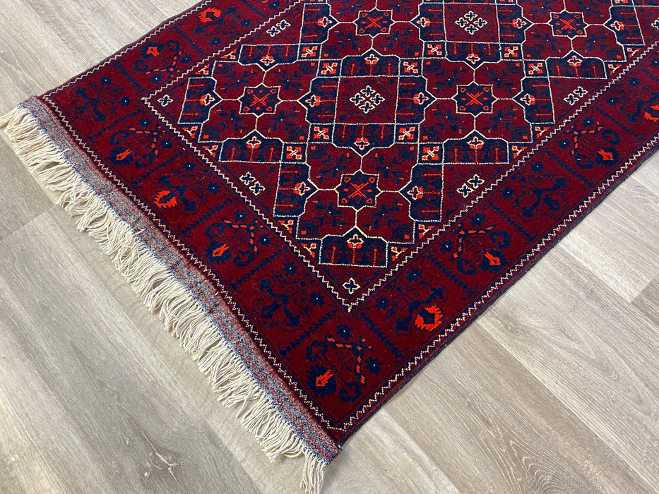 Afghan Hand Knotted Khal Mohammadi  Runner Size: 300cm x 87cm - Rugs Direct