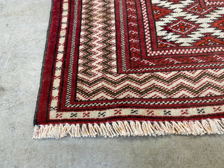 Persian Hand Knotted Wool and Silk Semi Antique Turkman Rug Size: 175 x 131cm