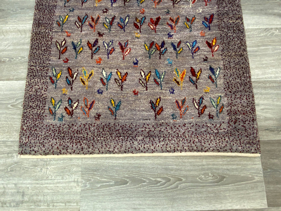 Authentic Persian Hand Knotted Gabbeh Runner Size: 241 x 76cm - Rugs Direct