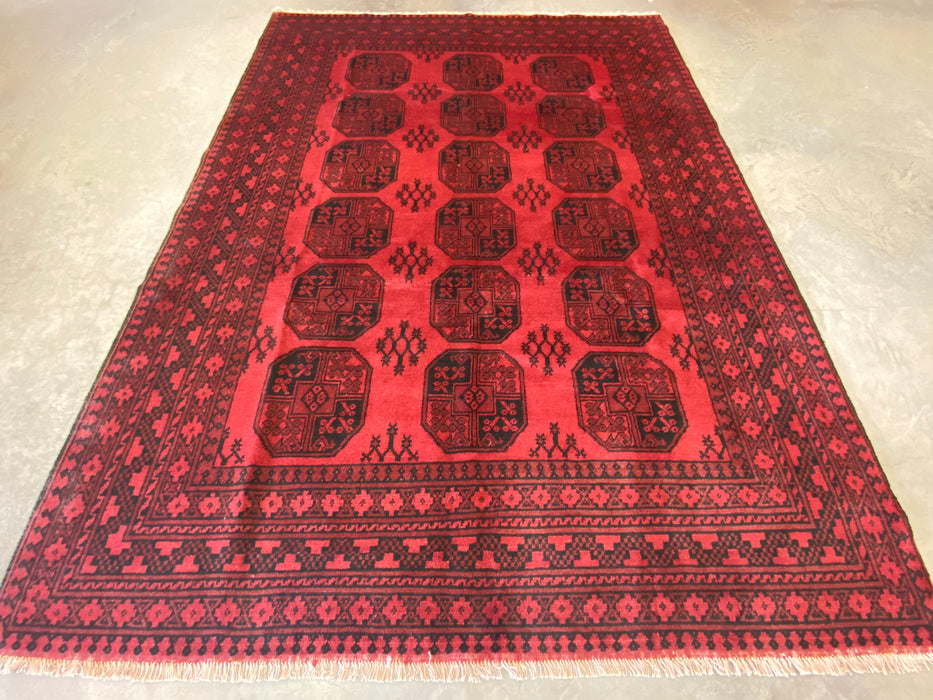 Afghan Hand Knotted Turkman Rug Size:  213cm x 289cm - Rugs Direct