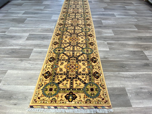 Afghan Hand Knotted Roshnai Merino Wool Runner Size: 463cm x 83cm - Rugs Direct