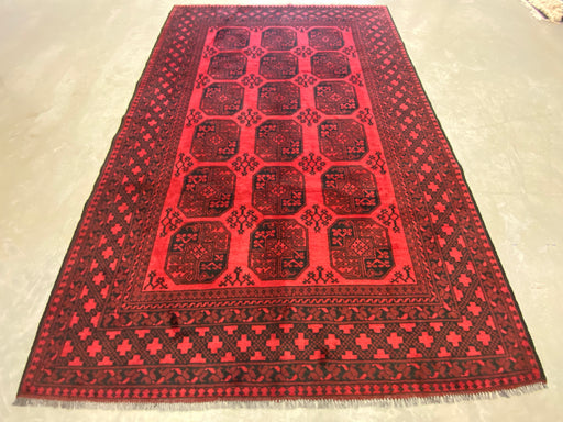 Afghan Hand Knotted Turkman Rug Size:  201cm x 295cm - Rugs Direct