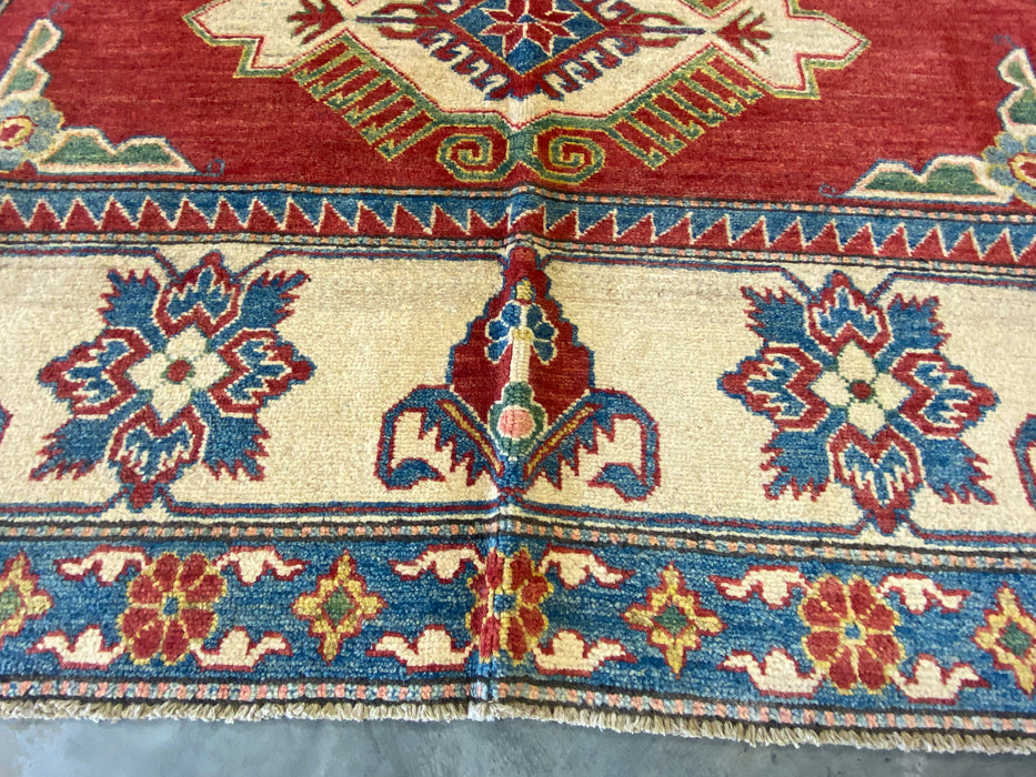 Afghan Hand Knotted Kazak Rug Size: 201 x 281cm - Rugs Direct