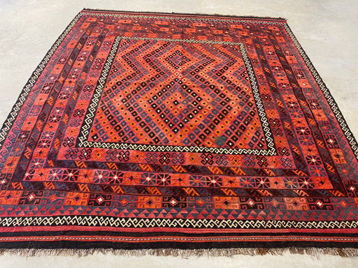 Afghan Hand Made Hazara Ghalmori Kilim Rug Size: 260 x 287cm - Rugs Direct