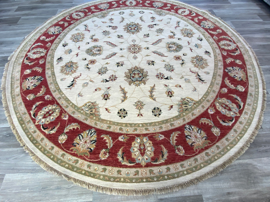 Afghan Hand Knotted Choubi Round Rug Size: 315 x 309cm - Rugs Direct