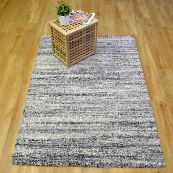 Monochrome Colour Mehari Shaggy Rug - Rugs Direct