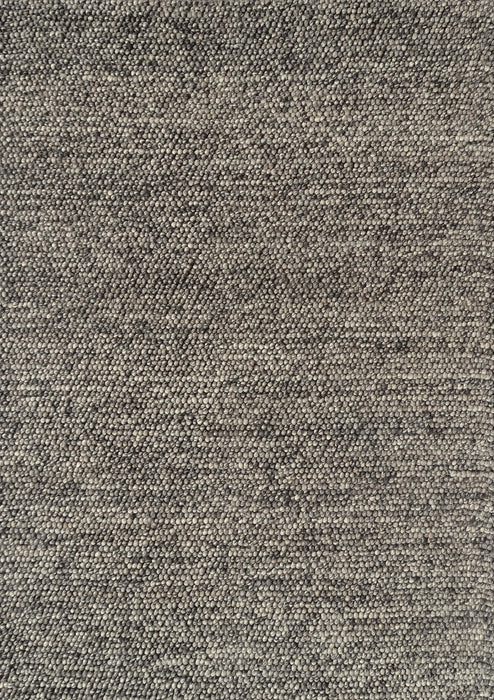 100% Wool Chunky Loop Pile Steel Grey Colour Rug Size: 80 x 150cm - Rugs Direct