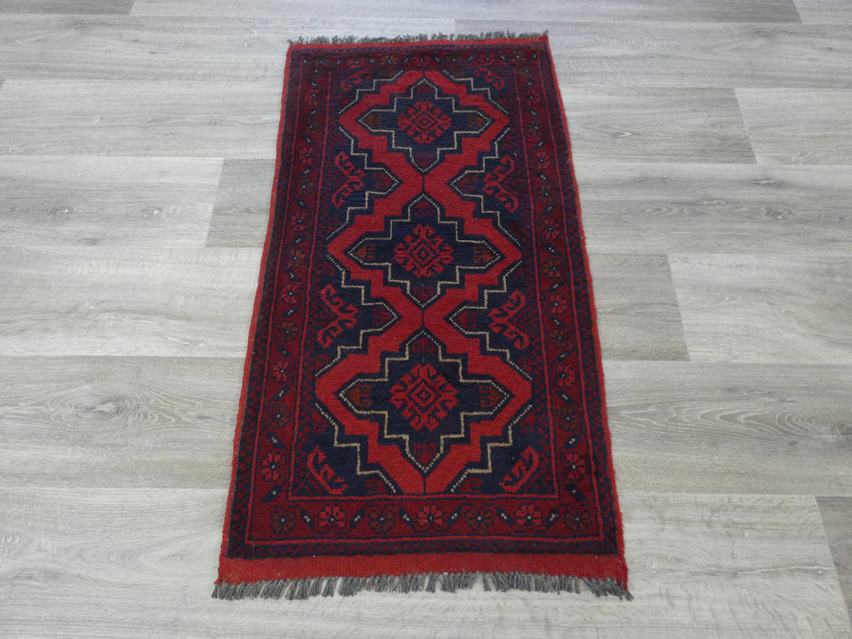 Afghan Hand Knotted Khal Mohammadi Doormat Size: 97 x 54cm-Afghan Rug-Rugs Direct