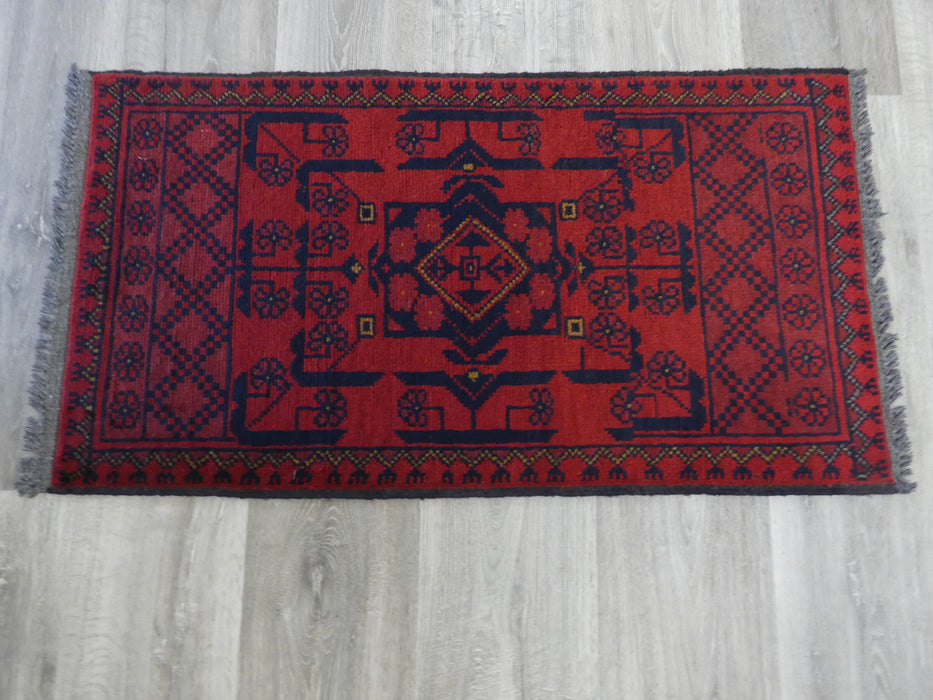 Afghan Hand Knotted Khal Mohammadi Doormat Size: 95 x 50cm-Afghan Rug-Rugs Direct