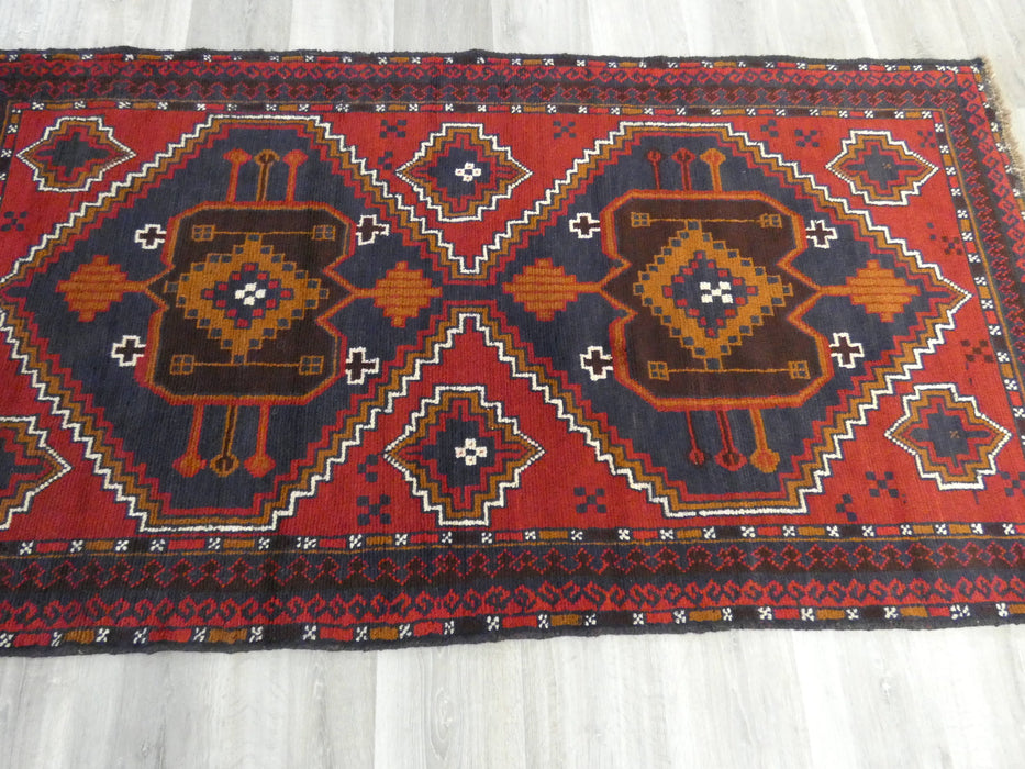 Afghan Hand Knotted Baluchi Rug Size: 198 x 105cm-Baluchi Rug-Rugs Direct