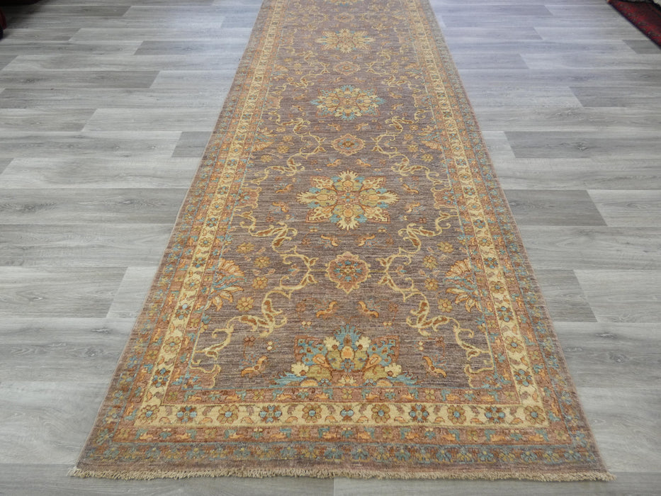 Afghan Hand Knotted Choubi Hallway Runner Size: 400 x 122cm-Afghan Runner-Rugs Direct