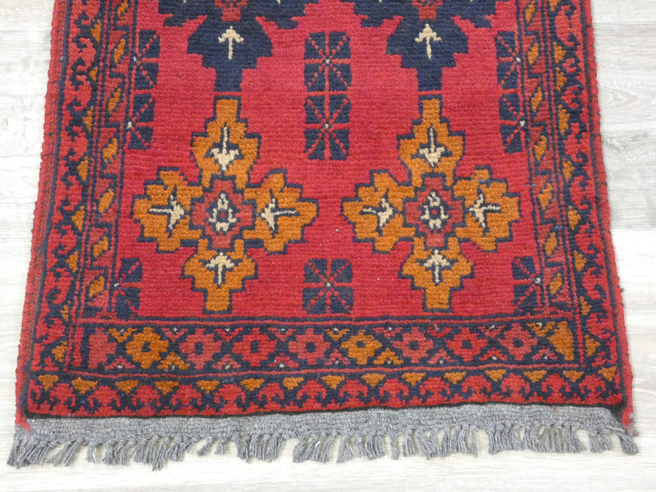 Afghan Hand Knotted Khal Mohammadi Doormat Size: 103 x 46cm-Afghan Rug-Rugs Direct
