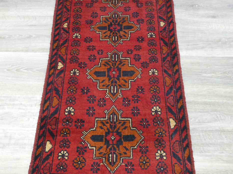 Afghan Hand Knotted Khal Mohammadi Doormat Size: 100 x 49cm-Afghan Rug-Rugs Direct