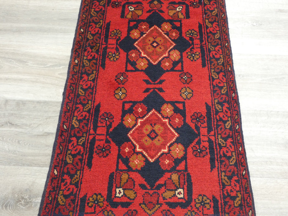 Afghan Hand Knotted Khal Mohammadi Doormat Size: 98 x 48cm-Afghan Rug-Rugs Direct