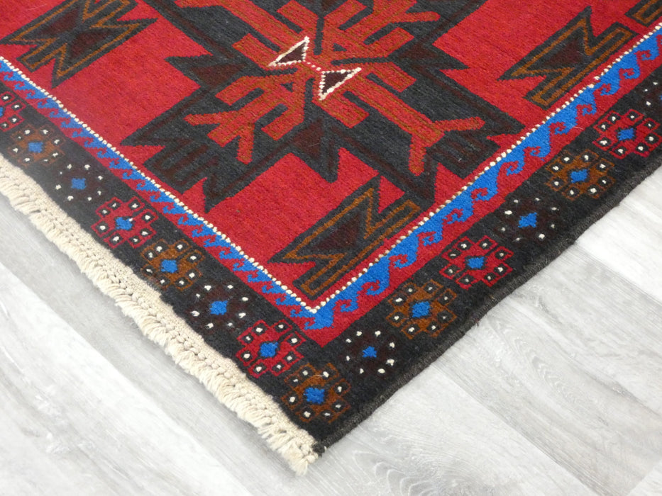 Afghan Hand Knotted Baluchi Rug Size: 191 x 115cm-Baluchi Rug-Rugs Direct