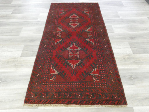 Afghan Hand Knotted Turkman Rug Size: 192 x 99cm-Afghan Rug-Rugs Direct