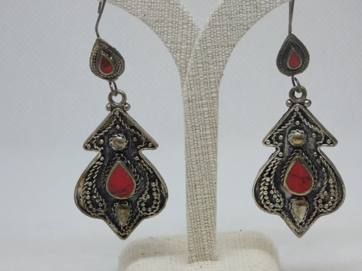 Afghan/Nepalese Tibetan Earring, Handmade and Traditional-Afghan Accessories Necklace-Rugs Direct