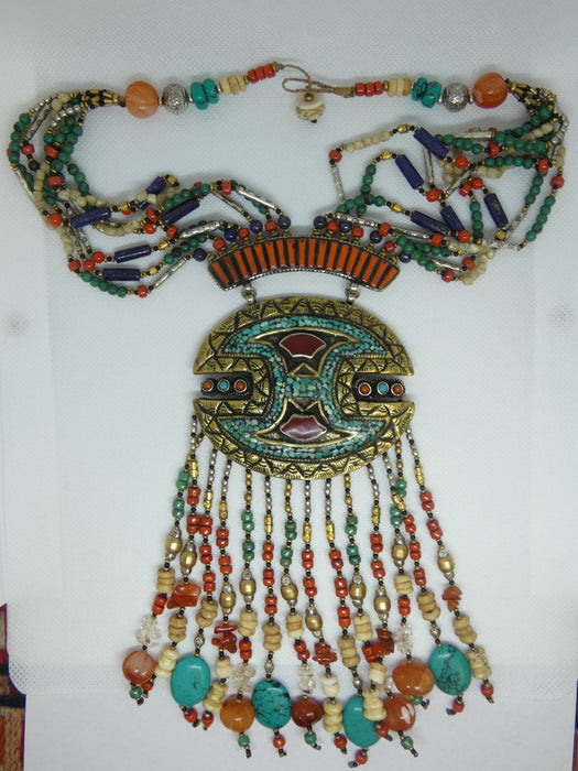 Nepalese Tibetan Necklace, Handmade and Traditional-Nepalese Tibetan Jewelry-Rugs Direct