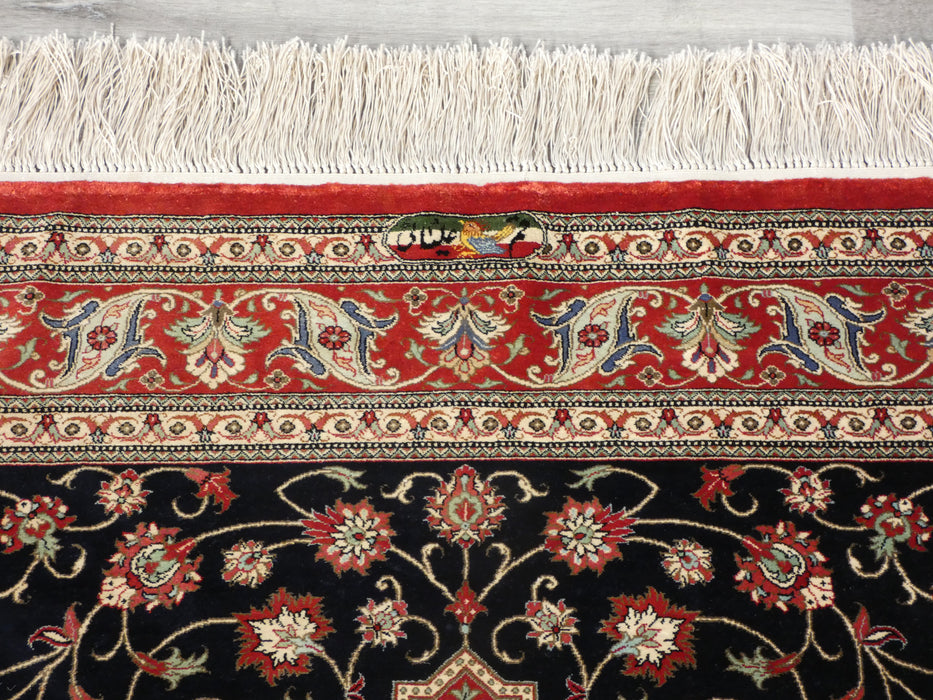 Persian Hand Knotted Pure Silk Qum Signature Rug Size: 144 x 102cm-Persian Rug-Rugs Direct