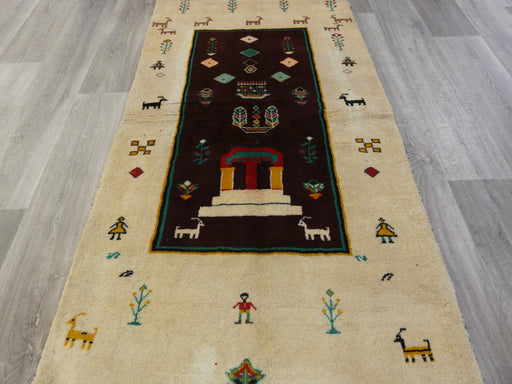 Authentic Persian Hand Knotted Gabbeh Rug Size: 198 x 95cm-Persian Gabbeh Rug-Rugs Direct