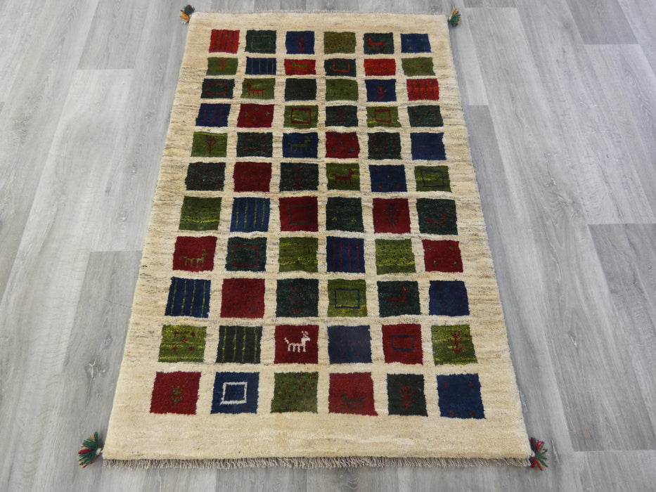 Authentic Persian Hand Knotted Gabbeh Rug Size: 147 x 96cm-Persian Gabbeh Rug-Rugs Direct