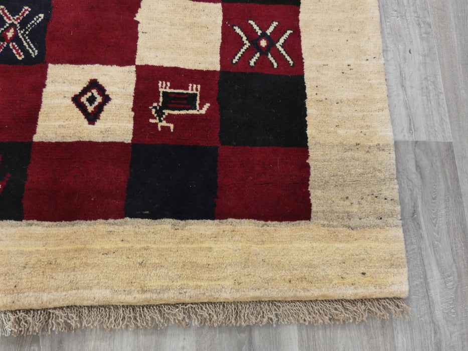Authentic Persian Hand Knotted Gabbeh Rug Size: 193 x 153cm-Persian Gabbeh Rug-Rugs Direct