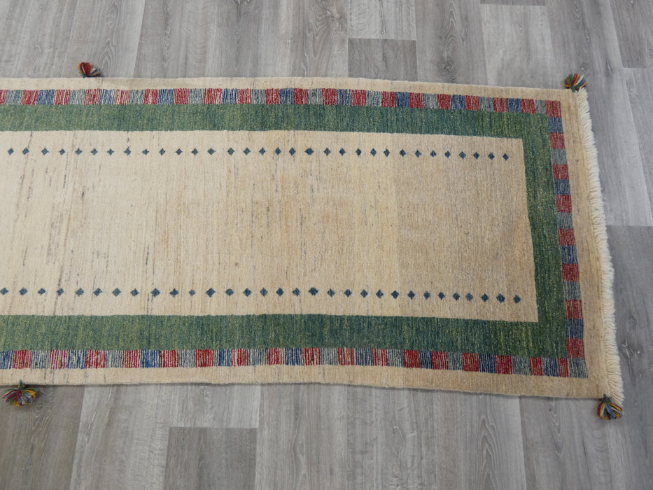 Authentic Persian Hand Knotted Gabbeh Runner Size: 289 x 80cm-Persian Gabbeh Rug-Rugs Direct