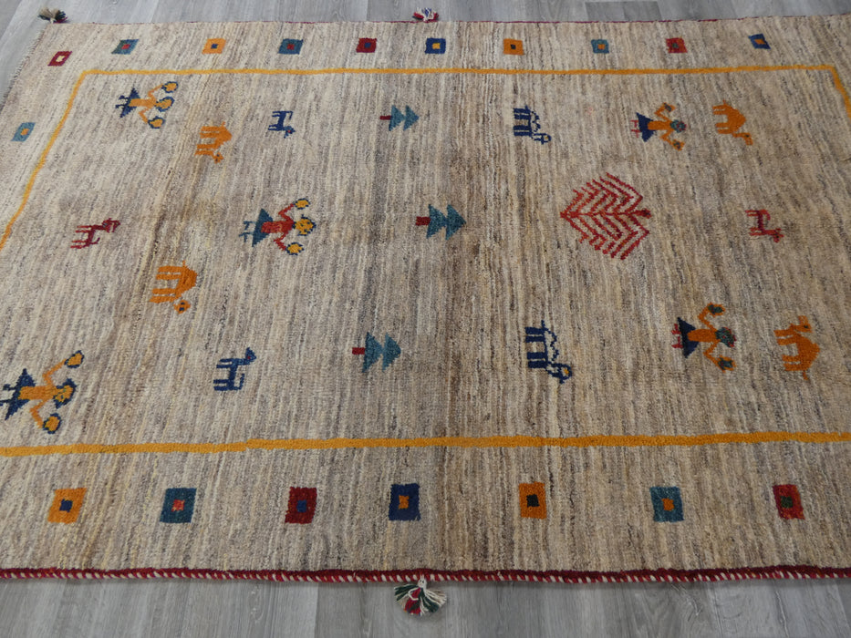 Authentic Persian Hand Knotted Gabbeh Rug Size: 230 x 132cm-Persian Gabbeh Rug-Rugs Direct