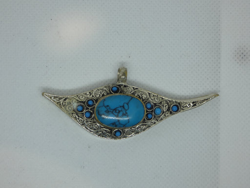 Nepalese Tibetan Necklace Pendant, Handmade and Traditional-Nepalese Tibetan Jewelry-Rugs Direct