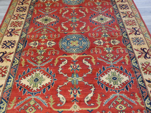 Afghan Hand Knotted Kazak Rug Size: 265 x 183cm-Oriental Rug-Rugs Direct